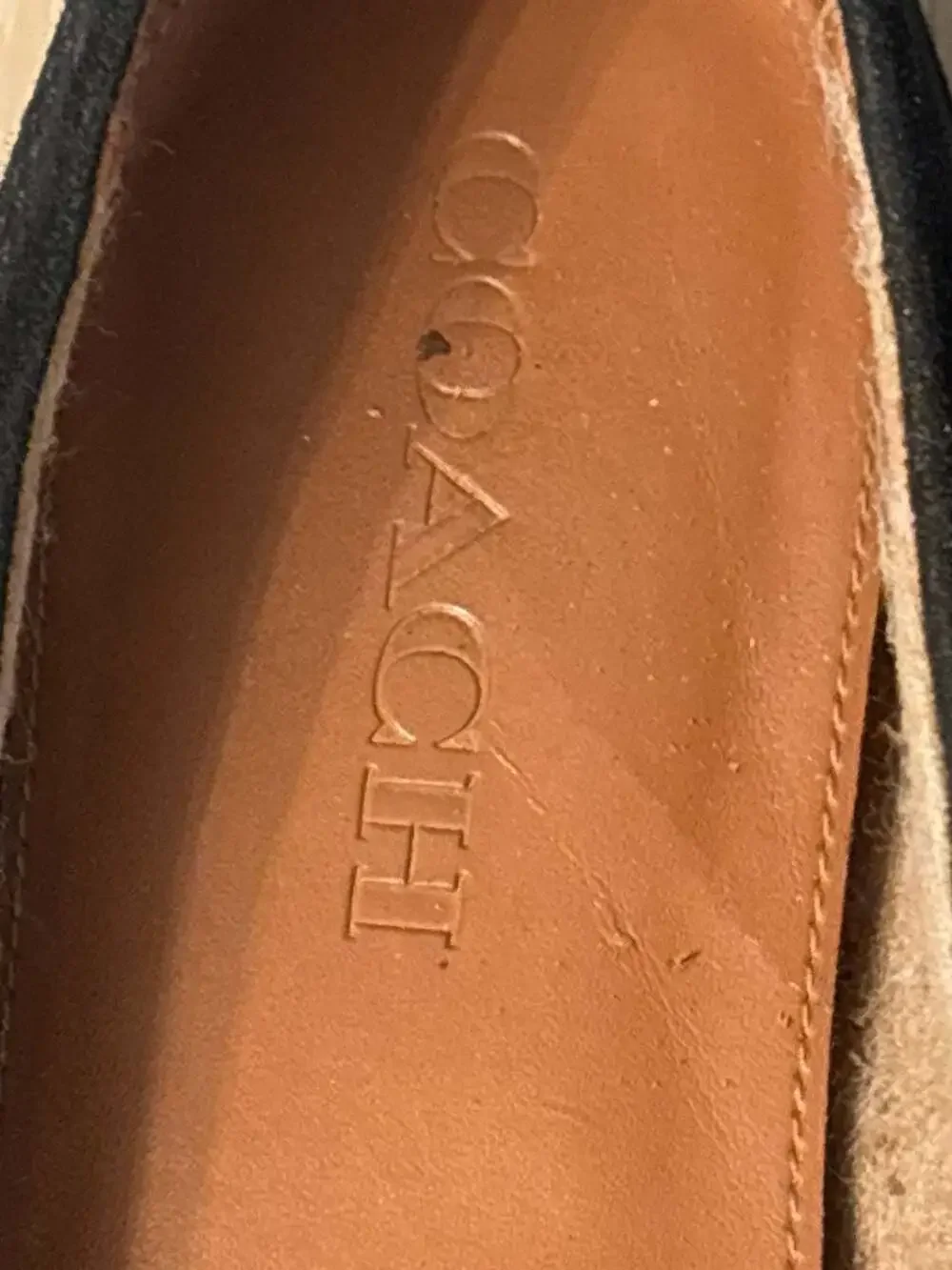 Coach Black Suede and Leather Cap Toe Ballet Flats